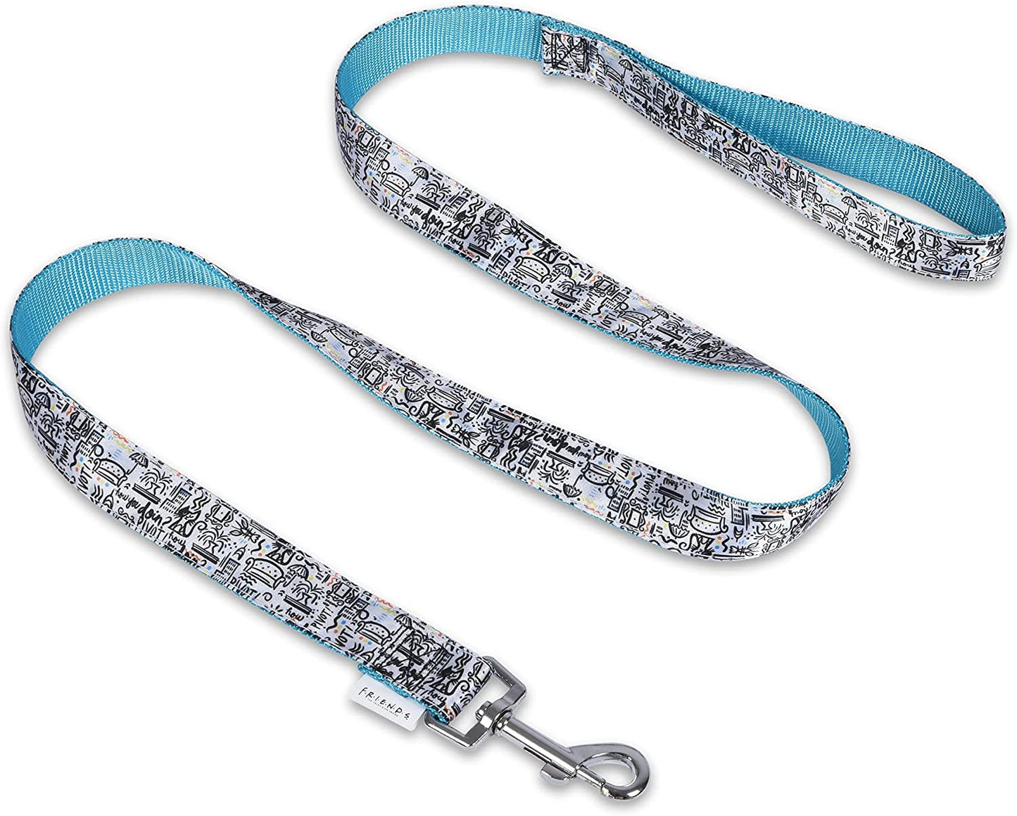Friends TV Show City Doodle Dog Leash, 6 Ft (72 Inches) | Cute Blue Leash for Dogs & Harnesses