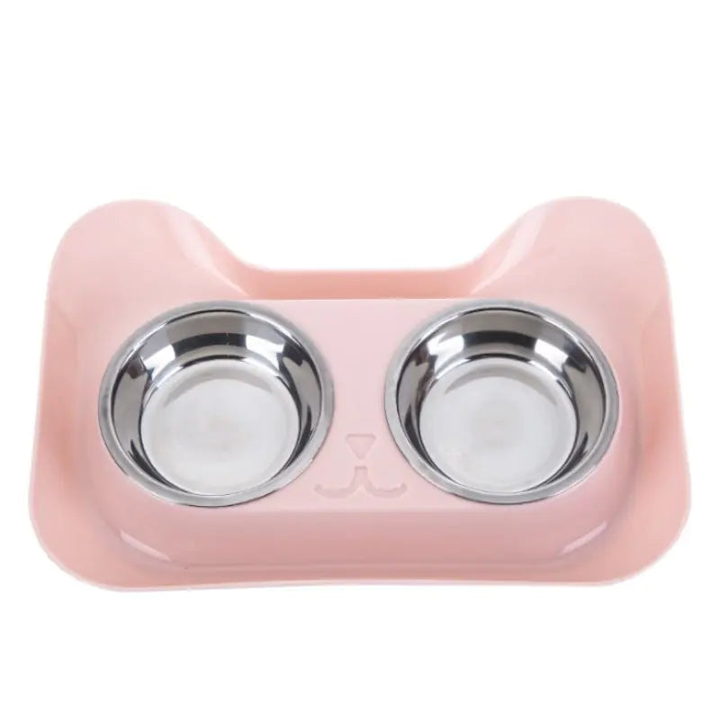 Stainless Steel Double Cat Bowl and Pet Food Dish