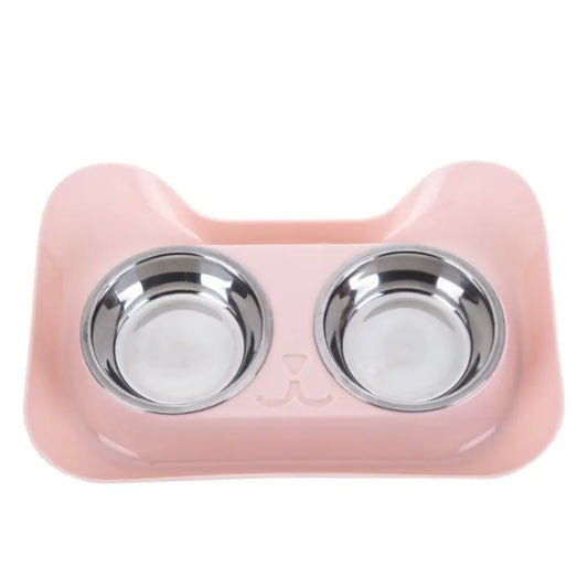 Stainless Steel Double Cat Bowl and Pet Food Dish
