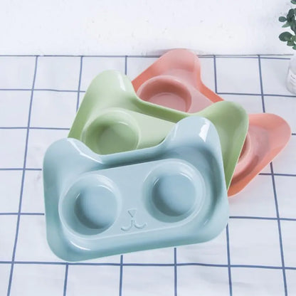 Stainless Steel Double Cat Bowl and Pet Food Dish