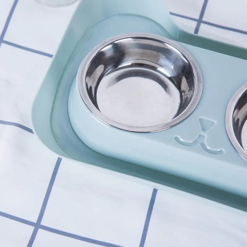Stainless Steel Double Cat Bowl and Pet Food Dish
